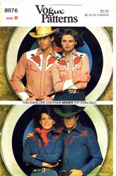8976 VOGUE WESTERN YOKE LONG SLEEVE SHIRT,  EMBROIDERY  PATTERN  10;  12 CHOICE